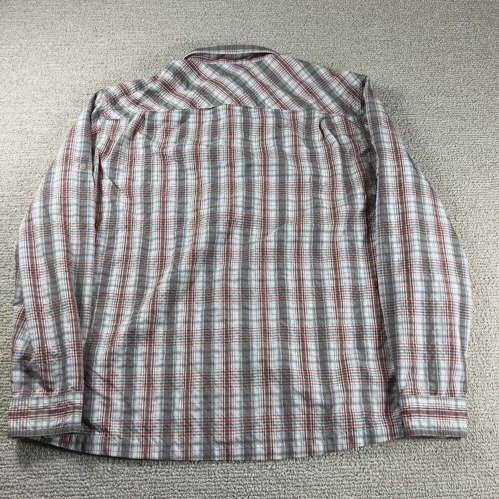 L.L. Bean Stiped Button Down Fisherman Shirt White Gray Red Men’s Size XL - Picture 7 of 7